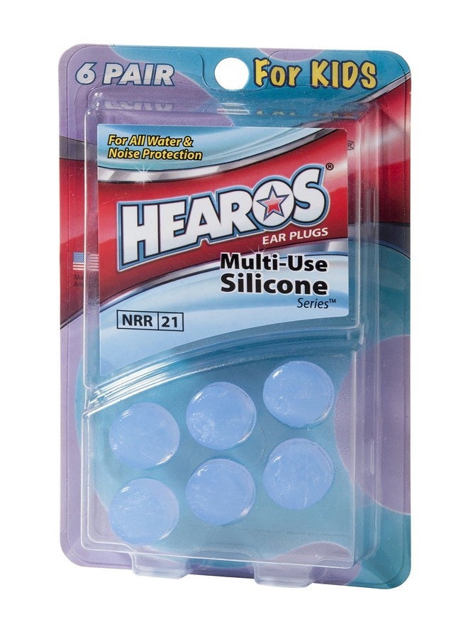 HEAROS Multi-Use Silicone Ear Plugs, 6 Pair, Child